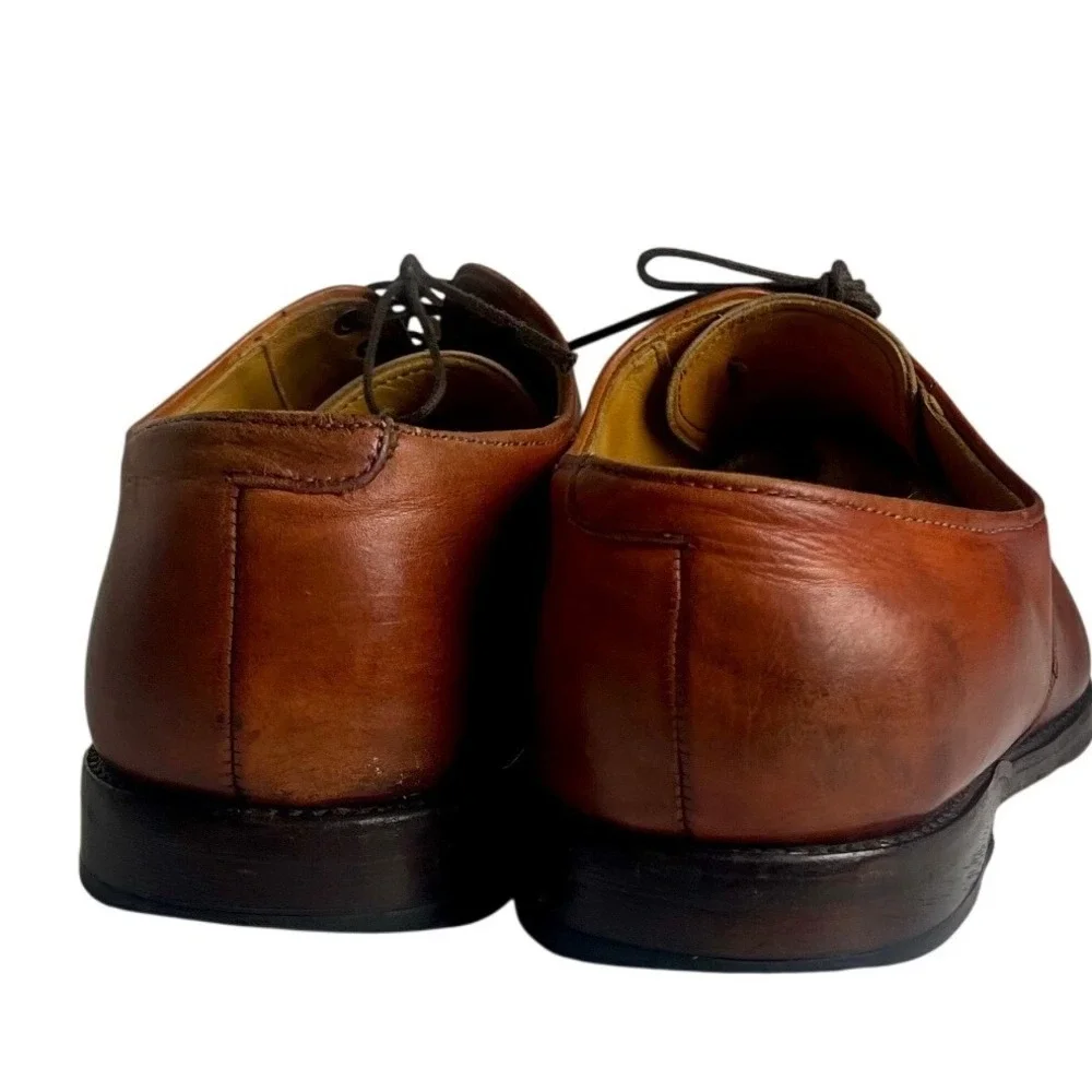 Allen Edmonds Men's Cognac Brown Leather Brogue Oxford Dress Shoes 9.5 E